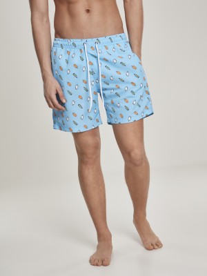  Мъжки бански в светлосиньо Urban Classics Pattern