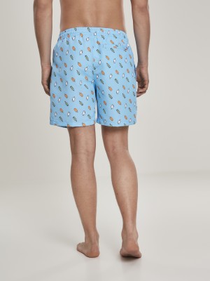  Мъжки бански в светлосиньо Urban Classics Pattern