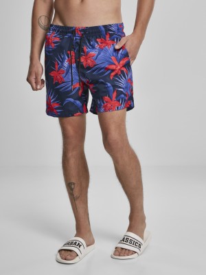  Мъжки бански в синьо и червено Urban Classics  Pattern