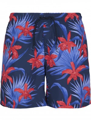  Мъжки бански в синьо и червено Urban Classics  Pattern