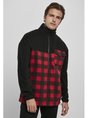 Мъжко яке Urban Classics Polar Fleece в червен и черен цвят