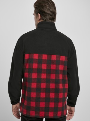 Мъжко яке Urban Classics Polar Fleece в червен и черен цвят