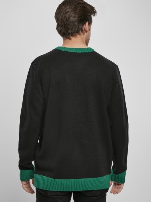 Мъжки коледен пуловер Urban Classics Ho Ho Ho в черен цвят