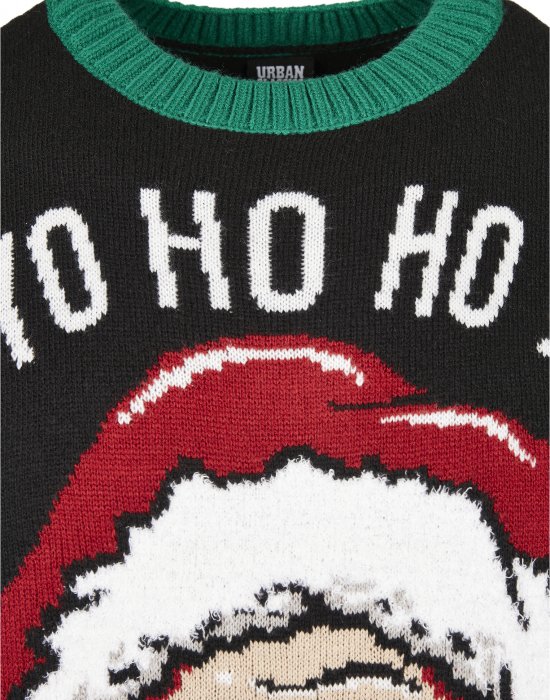 Мъжки коледен пуловер Urban Classics Ho Ho Ho в черен цвят, Urban Classics, Блузи - Complex.bg