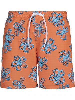 Мъжки бански в оранжево Floral