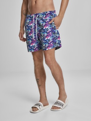 Мъжки бански в синьо и розово Urban Classics Multicolor 