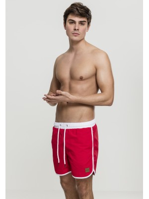 Мъжки бански в червено и бяло Urban Classics Retro