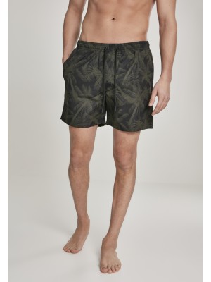 Мъжки бански в цвят маслина Urban Classics Pattern