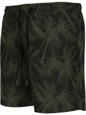 Мъжки бански в цвят маслина Urban Classics Pattern