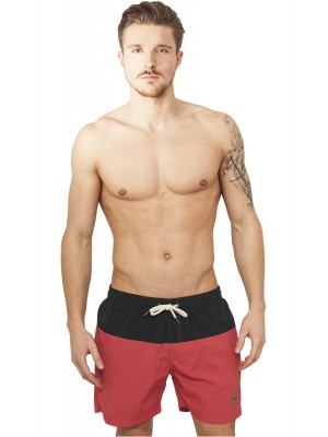 Мъжки бански в червено и черно Urban Classics Block