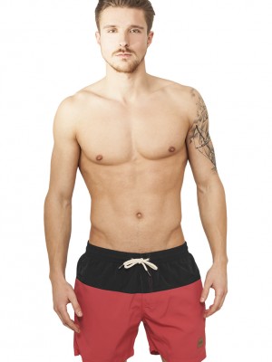 Мъжки бански в червено и черно Urban Classics Block