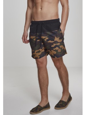 Мъжки бански в черно и камуфлажен цвят Urban Classics Block