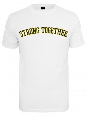Мъжка тениска в бяло Mister Tee Strong Together 