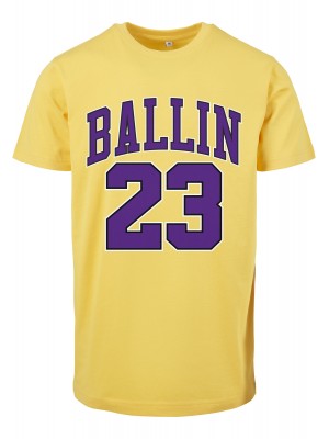 Мъжка тениска в жълто Мister Tee Ballin 23