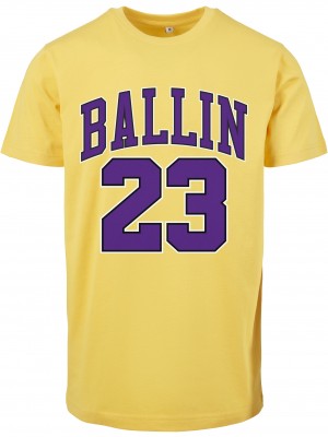 Мъжка тениска в жълто Мister Tee Ballin 23