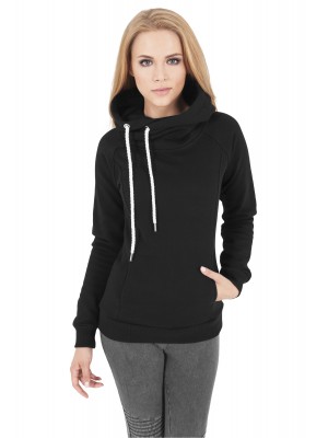 Дамски суичър в черно Urban Classics Raglan High Neck Hoody 