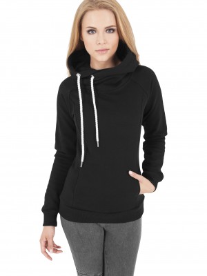 Дамски суичър в черно Urban Classics Raglan High Neck Hoody 