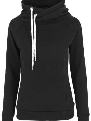 Дамски суичър в черно Urban Classics Raglan High Neck Hoody 