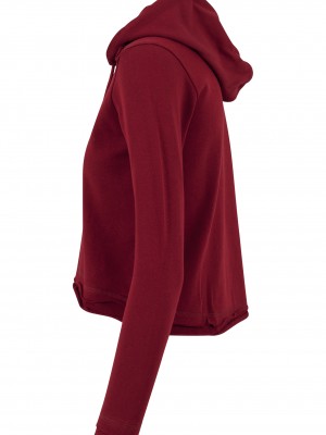 Дамски суичър в цвят бордо Urban Classics Ladies Cropped Terry Hoody 