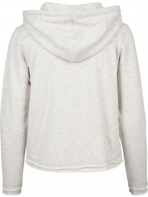 Дамски суичър в бял меланж Urban Classics Ladies Cropped Terry Hoody 