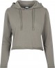 Дамски суичър в цвят маслина Urban Classics Ladies Cropped Terry Hoody, Urban Classics, Суичъри - Complex.bg