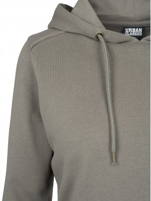 Дамски суичър в цвят маслина Urban Classics Ladies Cropped Terry Hoody 