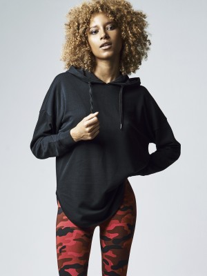 Дамски суичър в черно Urban Classics Ladies Oversized Terry Hoody 