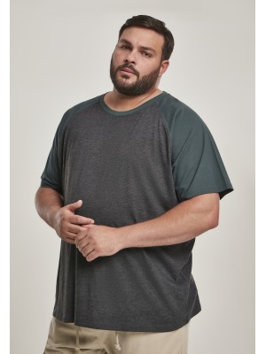 Мъжка тениска Urban Classics с ръкави тип реглан в графит и зелено charcoal/bottlegreen