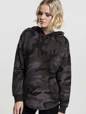 Дамски суичър в тъмносив камуфлаж Urban Classics Ladies Oversized Camo Hoody 