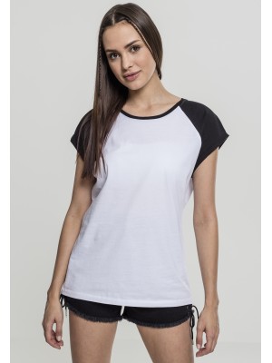 Дамска тениска с реглан ръкави Urban Classics в черно и бяло