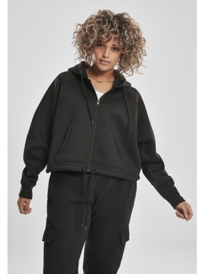 Къс дамски суичър с цип Urban Classics в черно