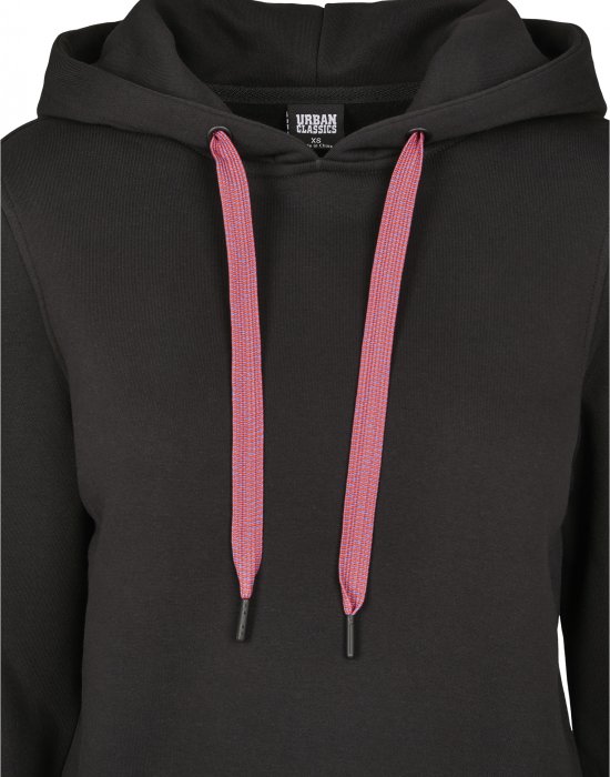 Дамски суичър в черно Urban Classics Ladies Contrast Drawstring Hoody, Urban Classics, Суичъри - Complex.bg