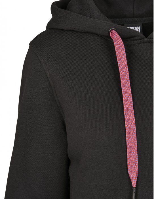 Дамски суичър в черно Urban Classics Ladies Contrast Drawstring Hoody, Urban Classics, Суичъри - Complex.bg