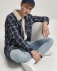 Мъжко тънко яке Urban Classics Sherpa Lined Shirt в тъмносин цвят, Urban Classics, Якета Пролет / Есен - Complex.bg