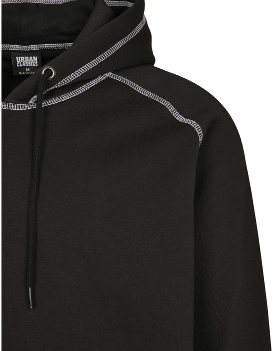 Мъжки суичър в черно Urban Classics Contrast Stitching Hoody, Urban Classics, Суичъри - Complex.bg