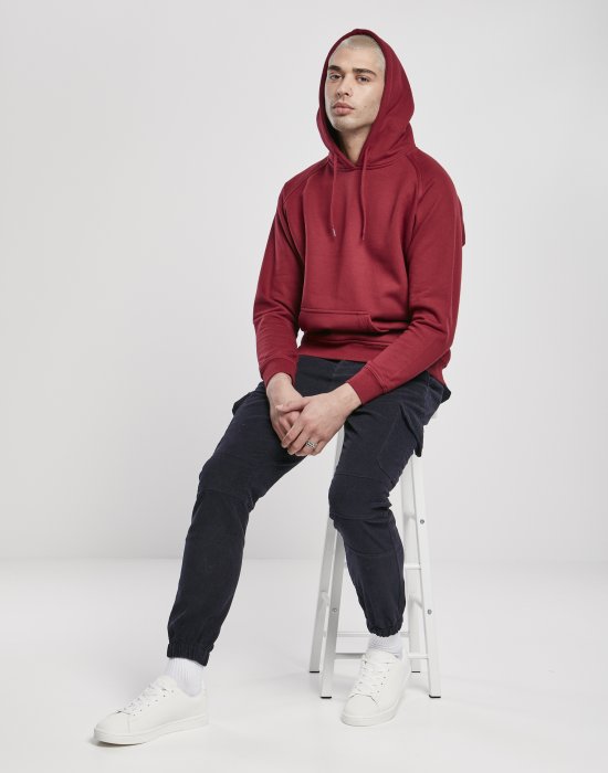 Мъжки суичър в цвят бордо Urban Classics Blank Hoody, Urban Classics, Суичъри - Complex.bg