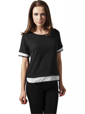 Къса дамска тениска Urban Classics Terry в черно