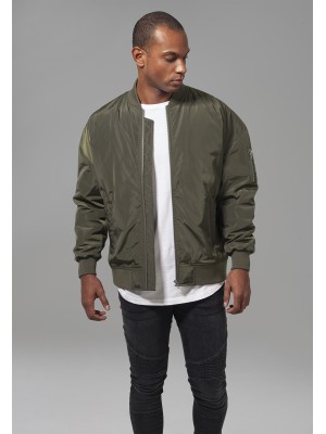 Мъжко яке, тип бомбър Urban Classics Oversized в цвят маслина