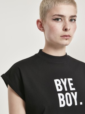 Черна рокля с къси ръкави Mister Tee Bye Boy