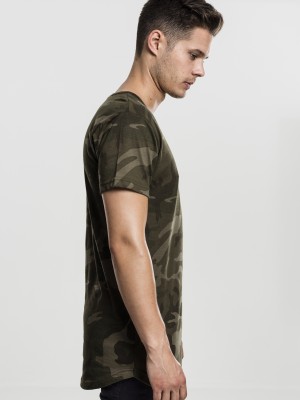 Асиметрична мъжка тениска Urban Classics в зелен камуфлаж