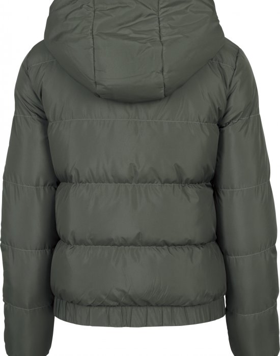 Дамско яке Urban Classics Hooded Puffer в цвят маслина, Urban Classics, Якета - Complex.bg