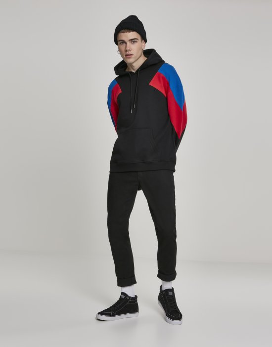 Мъжки суичър в  черно Urban Classics Oversize 3-Tone Hoody, Urban Classics, Суичъри - Complex.bg