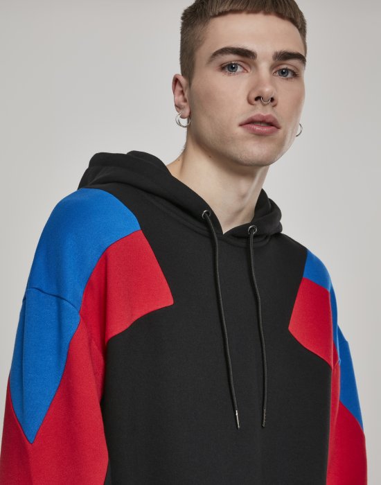 Мъжки суичър в  черно Urban Classics Oversize 3-Tone Hoody, Urban Classics, Суичъри - Complex.bg