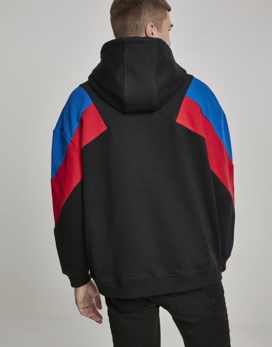 Мъжки суичър в  черно Urban Classics Oversize 3-Tone Hoody, Urban Classics, Суичъри - Complex.bg