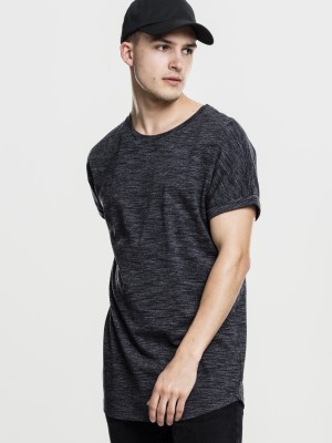 Мъжка тениска Urban Classics в черен меланж blk/wht