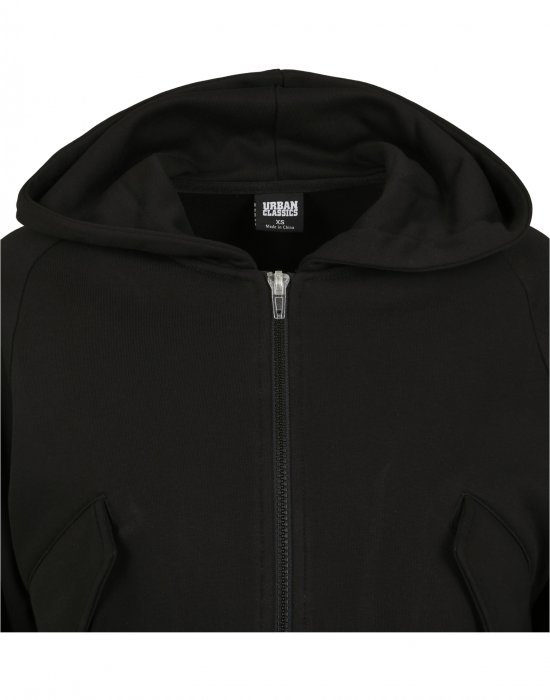 Дамски суичър в черно Urban Classics Ladies Short Worker Zip Hoody, Urban Classics, Суичъри - Complex.bg