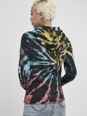 Дамски суичър черен Urban Classics Ladies Tie Dye Hoody 