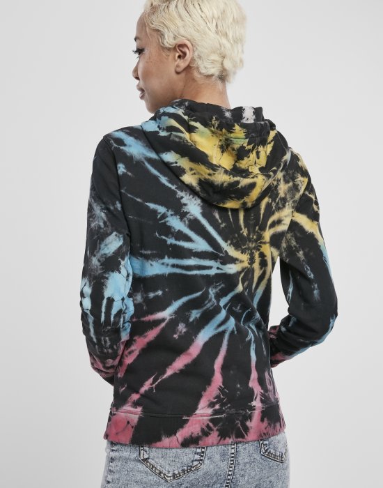 Дамски суичър черен Urban Classics Ladies Tie Dye Hoody, Urban Classics, Суичъри - Complex.bg