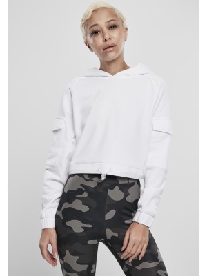 Дамски суичър в бяло Urban Classics Ladies Short Worker Hoody   Дамски суичър в бяло Urban Classics Ladies Short Worker Hoody