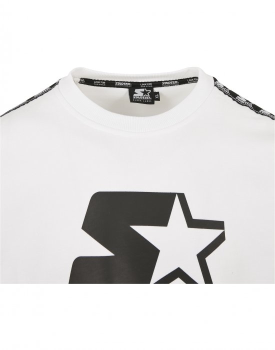 Мъжки суичър STARTER Logo Taped в бял цвят, STARTER, Суичъри - Complex.bg